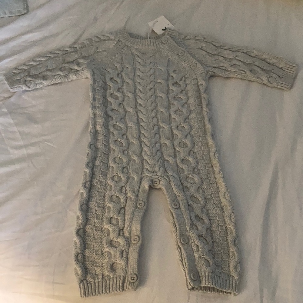 Hope and Henry Cable Sweater onsie